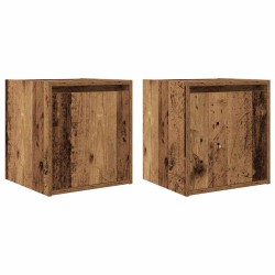 Tables de chevet murales 2 pcs vieux bois 38x34x40 cm 