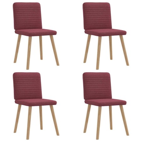 Chaises à manger lot de 4 rouge bordeaux tissu 