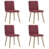 Chaises à manger lot de 4 rouge bordeaux tissu 
