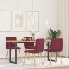 Chaises à manger lot de 4 rouge bordeaux tissu 