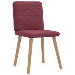 Chaises à manger lot de 4 rouge bordeaux tissu 