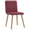 Chaises à manger lot de 4 rouge bordeaux tissu 