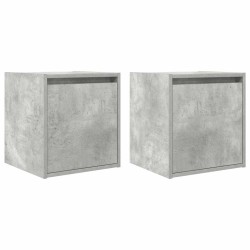 Tables de chevet murales 2 pcs gris béton 38x34x40 cm 