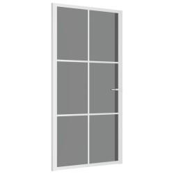 Porte intérieure 102,5x201,5 cm Blanc Verre ESG et aluminium 