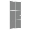 Porte intérieure 102,5x201,5 cm Blanc Verre ESG et aluminium 