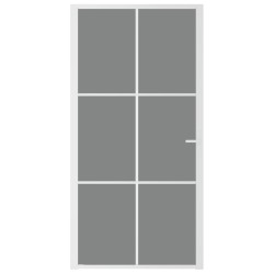 Porte intérieure 102,5x201,5 cm Blanc Verre ESG et aluminium 