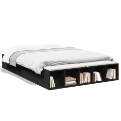 Cadre de lit sans matelas noir 160x200 cm 