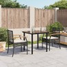 Ensemble à manger de jardin avec coussins 3 pcs Noir 