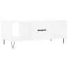 Table basse blanc 102x50x40 cm bois d'ingénierie 