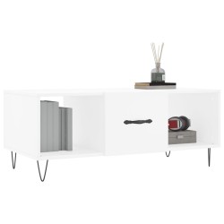 Table basse blanc 102x50x40 cm bois d'ingénierie 