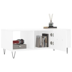 Table basse blanc 102x50x40 cm bois d'ingénierie 