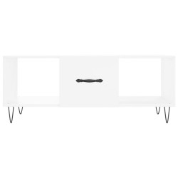 Table basse blanc 102x50x40 cm bois d'ingénierie 