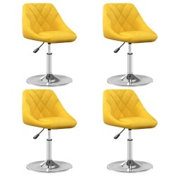 Chaises pivotantes à manger lot de 4 jaune moutarde velours 