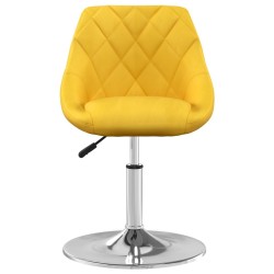 Chaises pivotantes à manger lot de 4 jaune moutarde velours 
