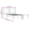 Cadre de lit sans matelas marron miel 200x200 cm bois massif 
