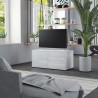 Meuble TV Blanc brillant 80x34x36 cm Bois d'ingénierie 