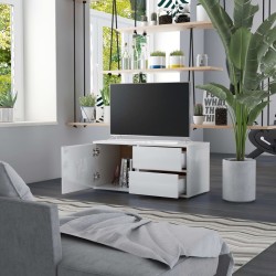 Meuble TV Blanc brillant 80x34x36 cm Bois d'ingénierie 