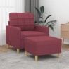 Fauteuil avec repose-pied Rouge bordeaux 60 cm Tissu 