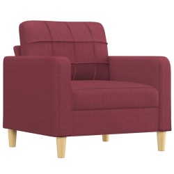 Fauteuil avec repose-pied Rouge bordeaux 60 cm Tissu 