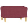 Fauteuil avec repose-pied Rouge bordeaux 60 cm Tissu 
