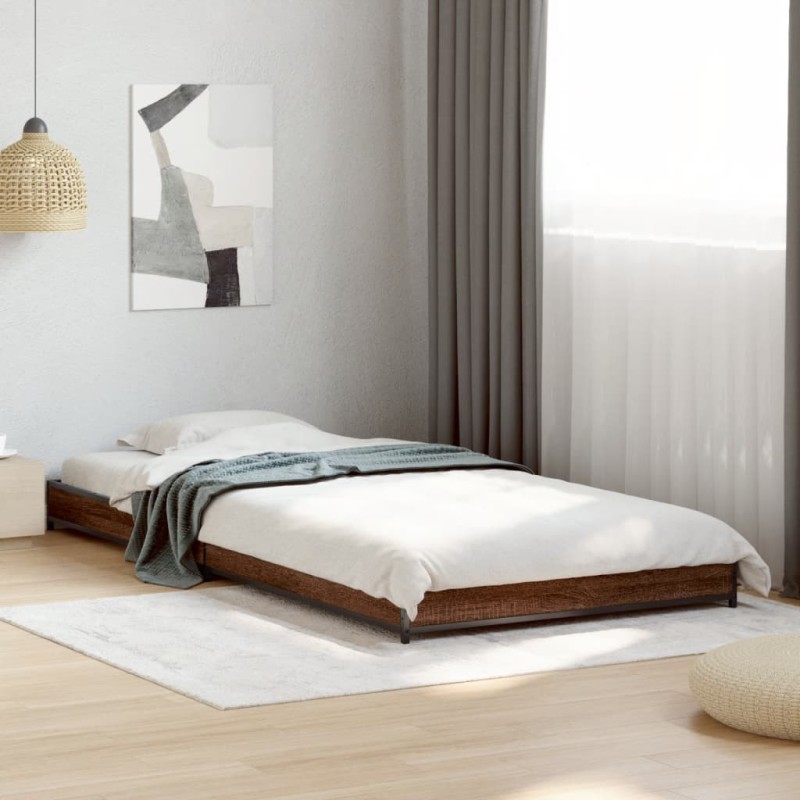 Cadre de lit sans matelas chêne marron 75x190 cm 