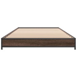 Cadre de lit sans matelas chêne marron 75x190 cm 