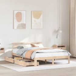 Cadre de lit avec tiroirs sans matelas 120x200 cm 