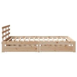 Cadre de lit avec tiroirs sans matelas 120x200 cm 