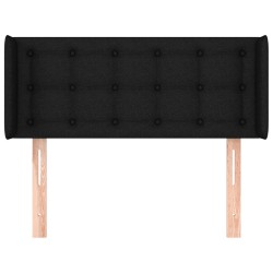 Tête de lit avec oreilles Noir 103x16x78/88 cm Tissu 