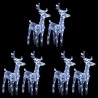 Rennes de Noël 6 pcs 240 LED Blanc froid Acrylique 