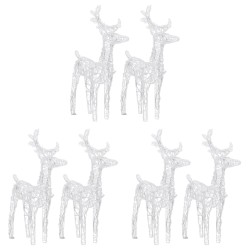 Rennes de Noël 6 pcs 240 LED Blanc froid Acrylique 