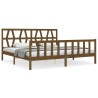 Cadre de lit sans matelas marron miel 200x200cm bois pin massif 