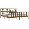 Cadre de lit sans matelas marron miel 200x200cm bois pin massif 