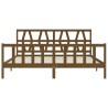 Cadre de lit sans matelas marron miel 200x200cm bois pin massif 
