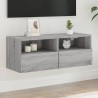 Meuble TV mural sonoma gris 80x30x30 cm bois d'ingénierie 