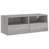 Meuble TV mural sonoma gris 80x30x30 cm bois d'ingénierie 
