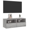 Meuble TV mural sonoma gris 80x30x30 cm bois d'ingénierie 