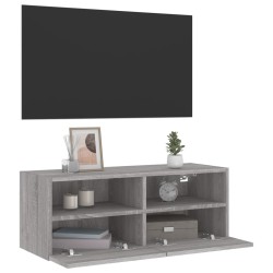 Meuble TV mural sonoma gris 80x30x30 cm bois d'ingénierie 