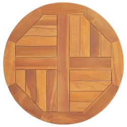 Dessus de table Bois de teck solide Rond 2,5 cm 50 cm 