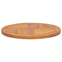 Dessus de table Bois de teck solide Rond 2,5 cm 50 cm 