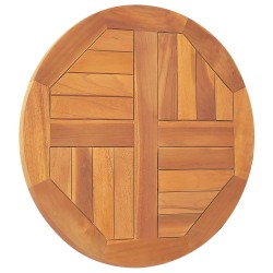 Dessus de table Bois de teck solide Rond 2,5 cm 50 cm 