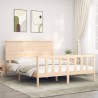 Cadre de lit sans matelas bois de pin massif 