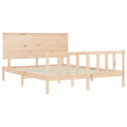 Cadre de lit sans matelas bois de pin massif 