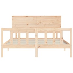 Cadre de lit sans matelas bois de pin massif 
