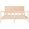 Cadre de lit sans matelas bois de pin massif 