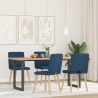 Chaises à manger lot de 4 bleu tissu 