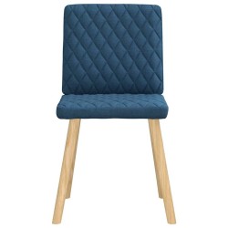 Chaises à manger lot de 4 bleu tissu 