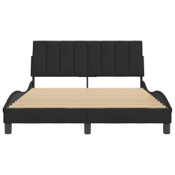 Cadre de lit sans matelas noir 140x200 cm velours 