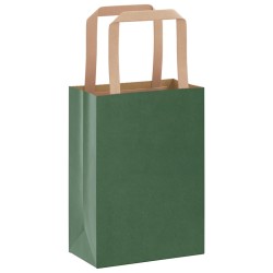 Sacs en papier 250 pcs avec poignées vert 15x8x21 cm 