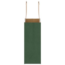 Sacs en papier 250 pcs avec poignées vert 15x8x21 cm 